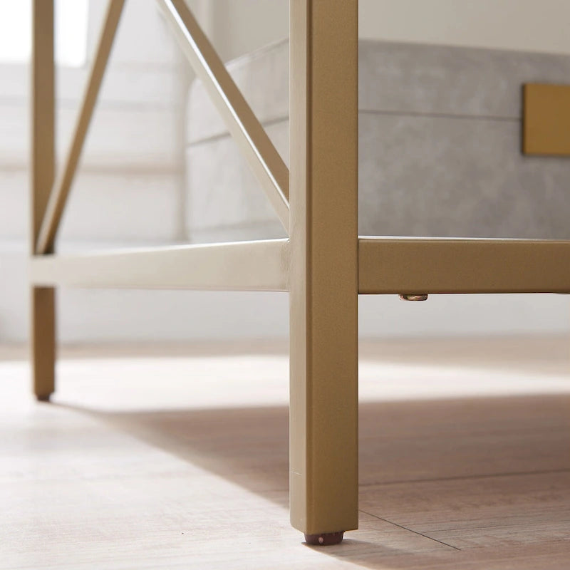 Beistelltisch mit Schublade aus Metall und Holz „Claudette“ von Leick Home