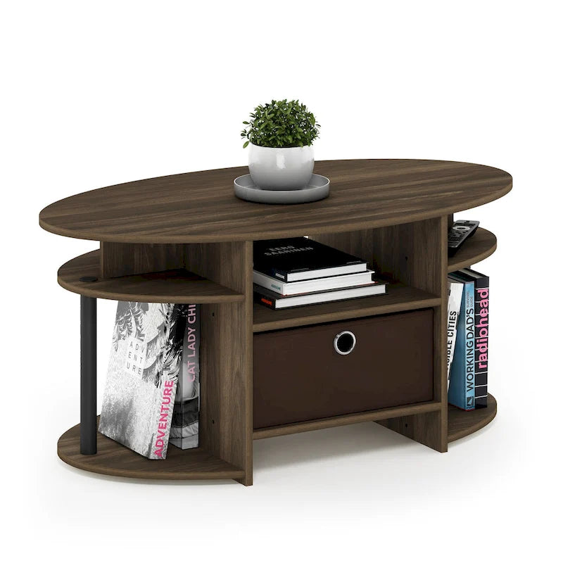 FURINNO JAYA Couchtisch im schlichten Design, oval