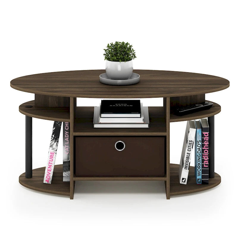 FURINNO JAYA Couchtisch im schlichten Design, oval