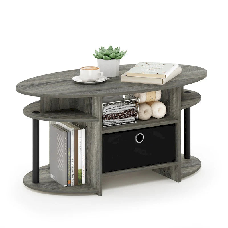 FURINNO JAYA Couchtisch im schlichten Design, oval
