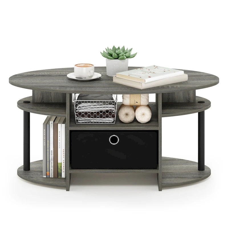 FURINNO JAYA Couchtisch im schlichten Design, oval