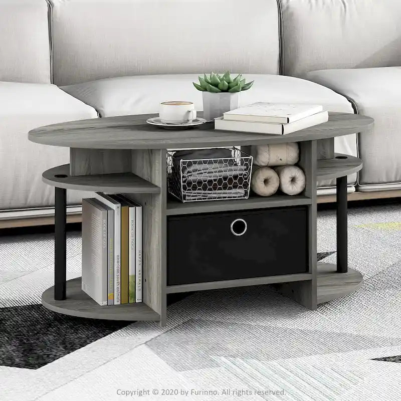 FURINNO JAYA Couchtisch im schlichten Design, oval
