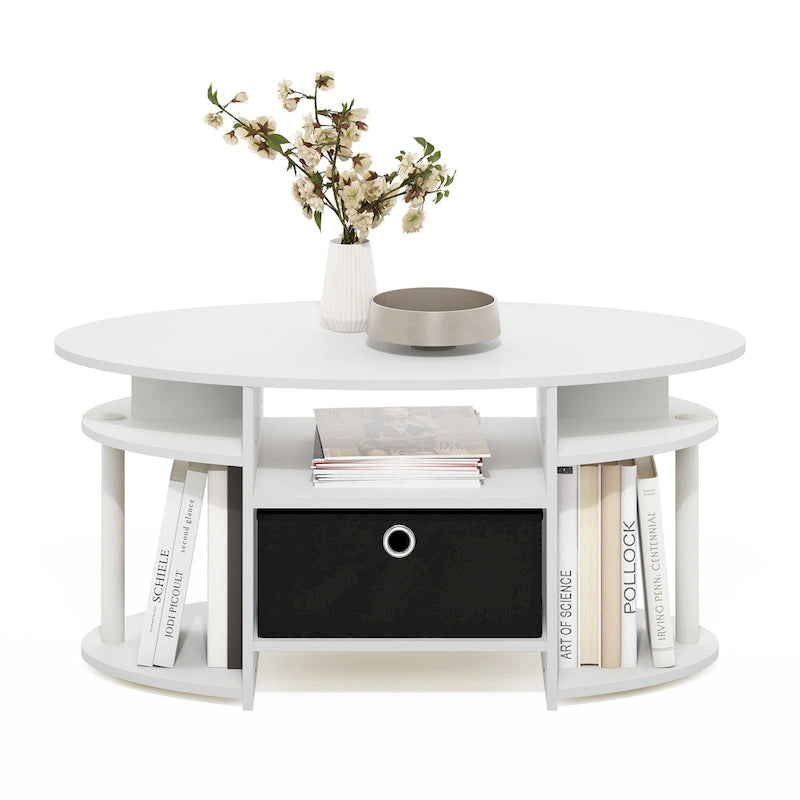 FURINNO JAYA Couchtisch im schlichten Design, oval
