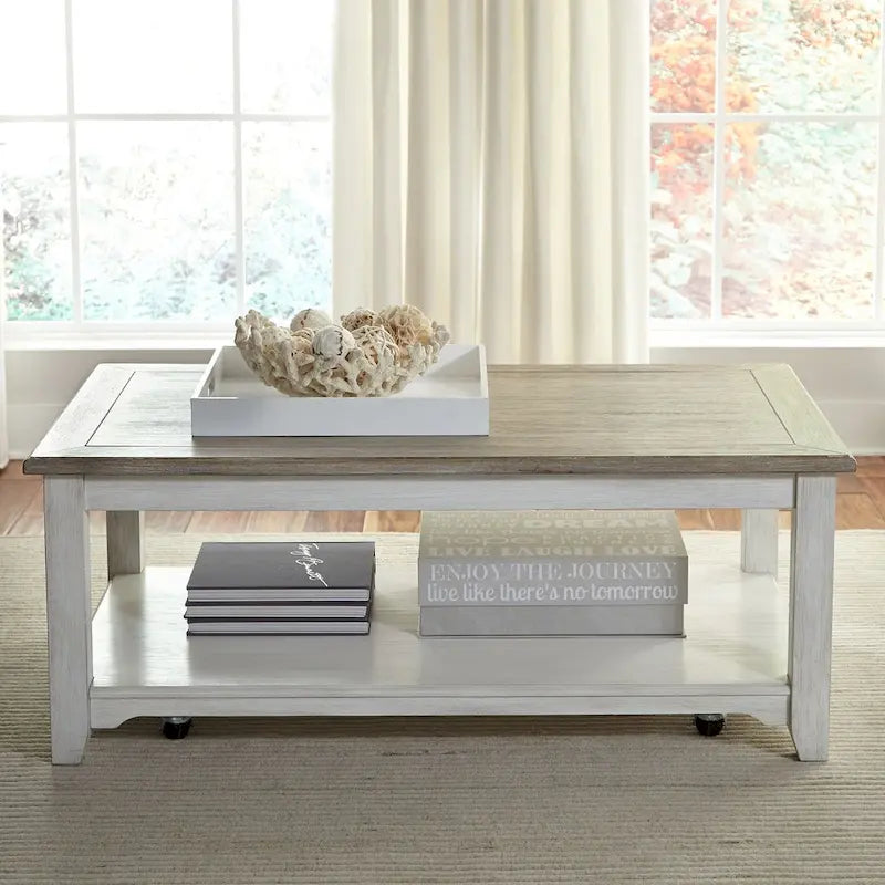 Libberty Funriture Summerville Rectangular Cocktail Table with Castors