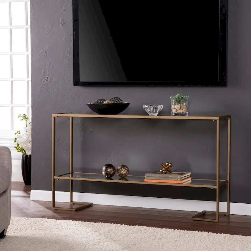 SEI Furniture Grant Glamouröse Konsole mit matter Goldoberfläche