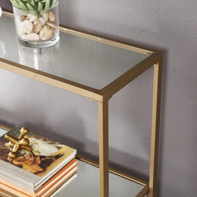 SEI Furniture Grant Glamouröse Konsole mit matter Goldoberfläche