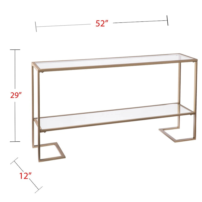 SEI Furniture Grant Glamouröse Konsole mit matter Goldoberfläche