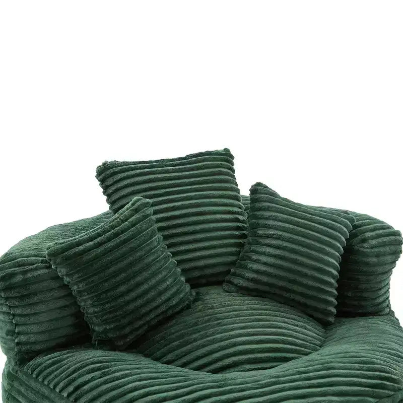 Sitzsacksofa für Erwachsene und Kinder, übergroßer Cord-Sitzsackstuhl mit 3 Kissen und Armlehne für Wohnzimmer und Schlafzimmer