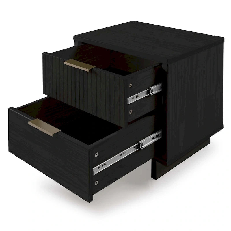 Manhattan Comfort 2-teiliges Granville Modern Massivholz Standard Kommoden- und Nachttischset