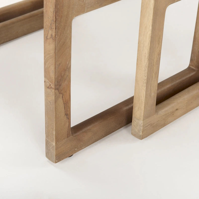 Grier Massivholz Beistelltische mit Rattan-Akzenten, quadratisch, im 2er-Set – 51L x 51B x 58H cm