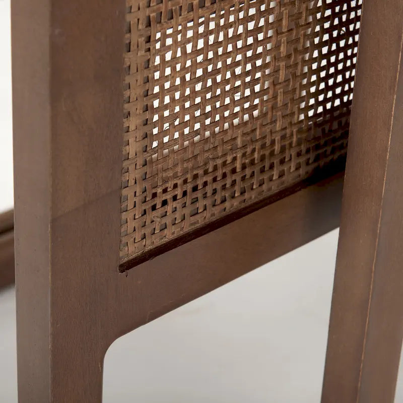 Grier Massivholz Beistelltische mit Rattan-Akzenten, quadratisch, im 2er-Set – 51L x 51B x 58H cm