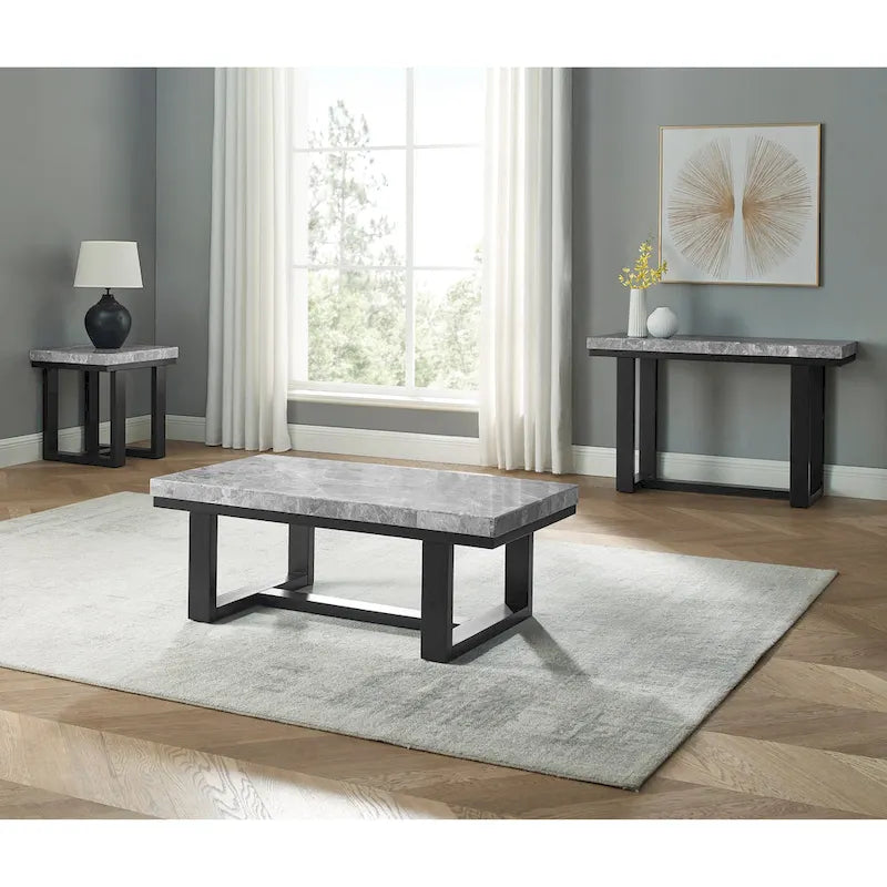 Steve Silver Ludlow Beistelltisch mit grauer Marmorplatte