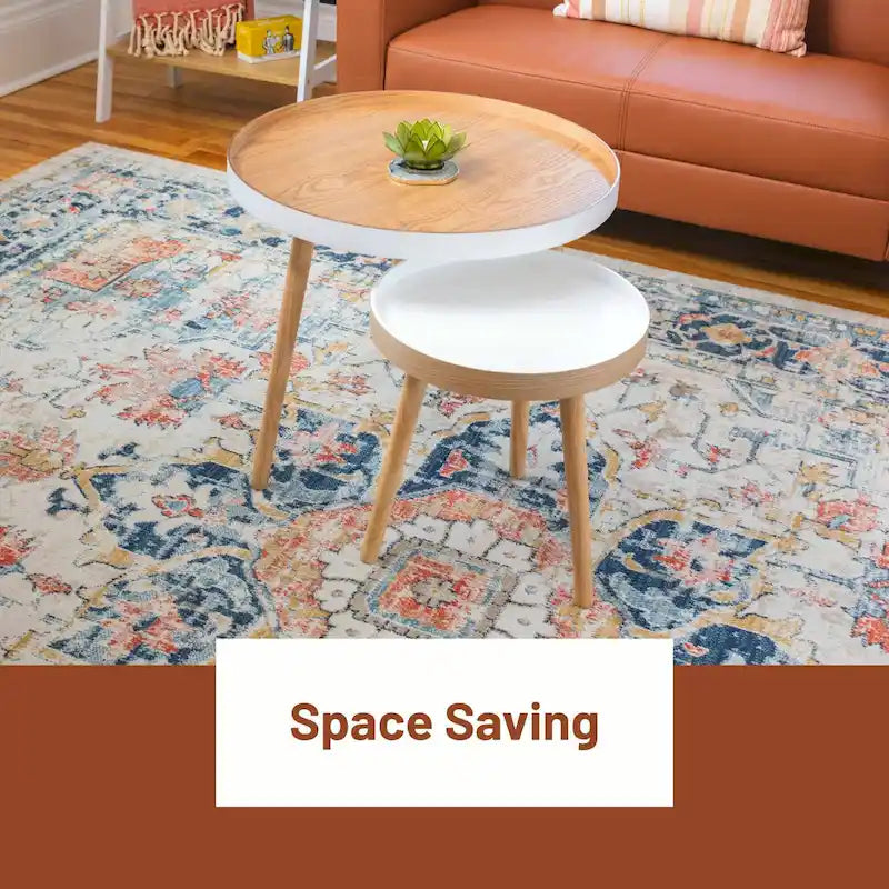 2-teilige Beistelltische, ineinander stellbar, für Wohnzimmer, Schlafzimmer und kleine Räume