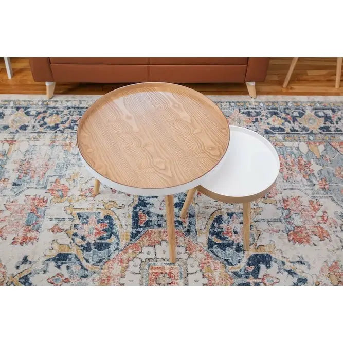 2-teilige Beistelltische, ineinander stellbar, für Wohnzimmer, Schlafzimmer und kleine Räume