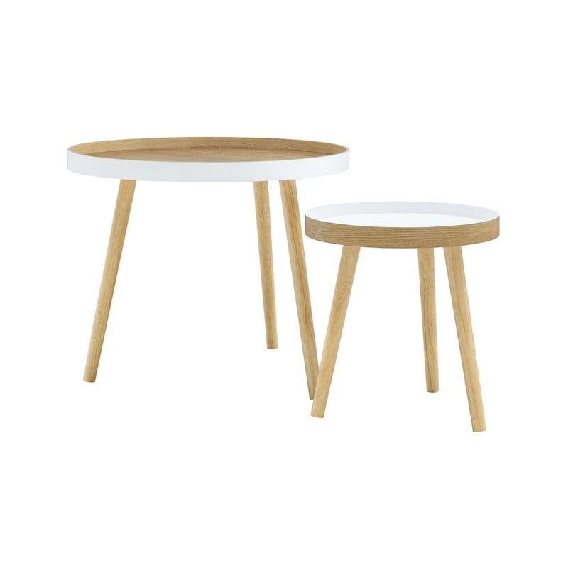 2-teilige Beistelltische, ineinander stellbar, für Wohnzimmer, Schlafzimmer und kleine Räume