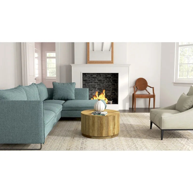 Carolina Living Krissa runder Couchtisch aus Mangoholz, 30