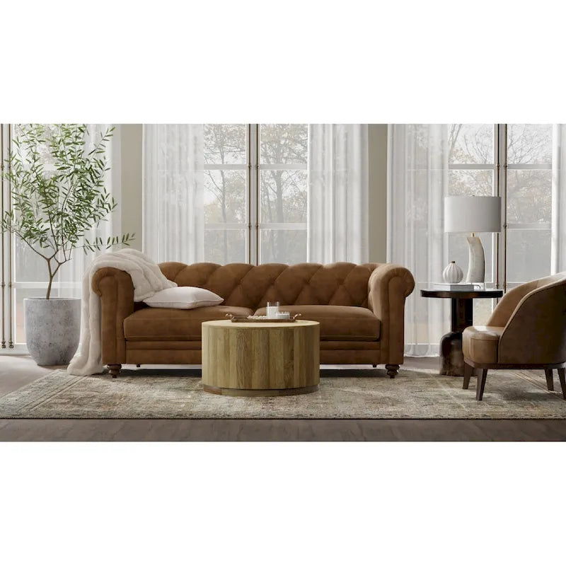 Carolina Living Krissa runder Couchtisch aus Mangoholz, 30