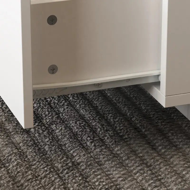 Aufbewahrungs-Meisterwerk Moderner Weißer Couchtisch mit Farbigem LED-Rand – 140 cm (B)