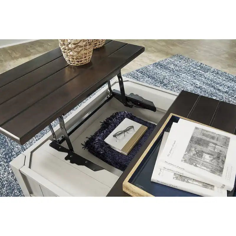 Signature Design by Ashley Darborn Grau/Braun Couchtisch mit Hebefunktion – 90,17 B x 90,17 T x 49,23 H cm
