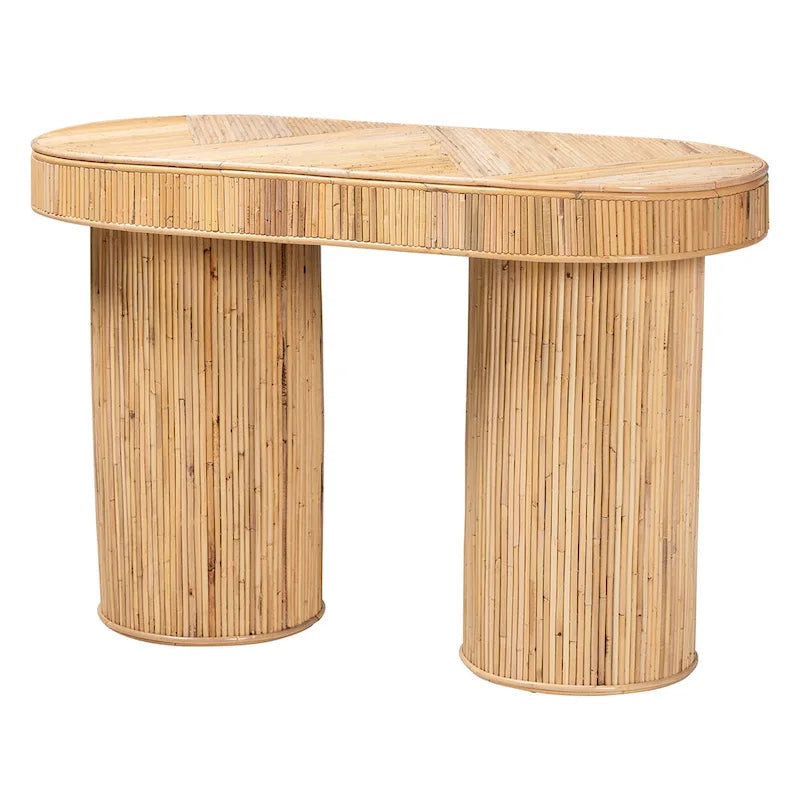 Iryna Modern Bohemian Konsole aus natürlichem Rattan