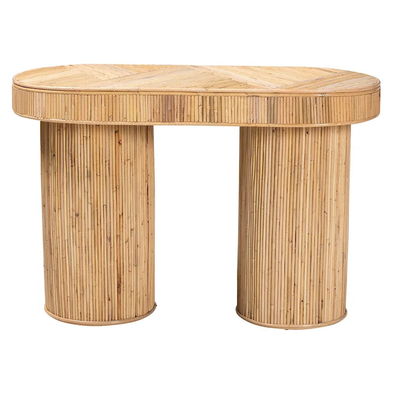 Iryna Modern Bohemian Konsole aus natürlichem Rattan
