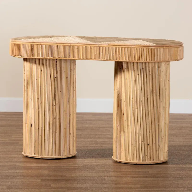 Iryna Modern Bohemian Konsole aus natürlichem Rattan