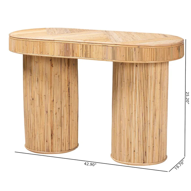 Iryna Modern Bohemian Konsole aus natürlichem Rattan