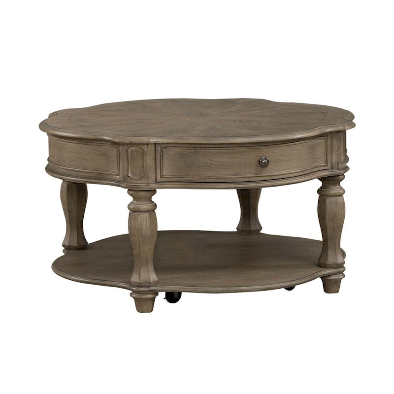 Magnolia Manor Weathered Bisque Runder Couchtisch