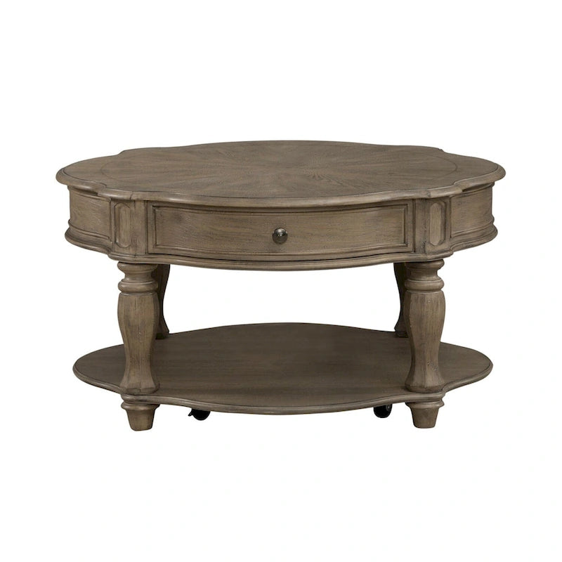 Magnolia Manor Weathered Bisque Runder Couchtisch