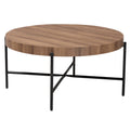 Umar Couchtisch aus Holz (Nussbaum Hellbraun Finish) und schwarzem Metall im Industriestil