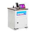 Moasis Farmhouse Beistelltisch mit Ladestation, Sofa-Beistelltisch mit USB und Stauraum