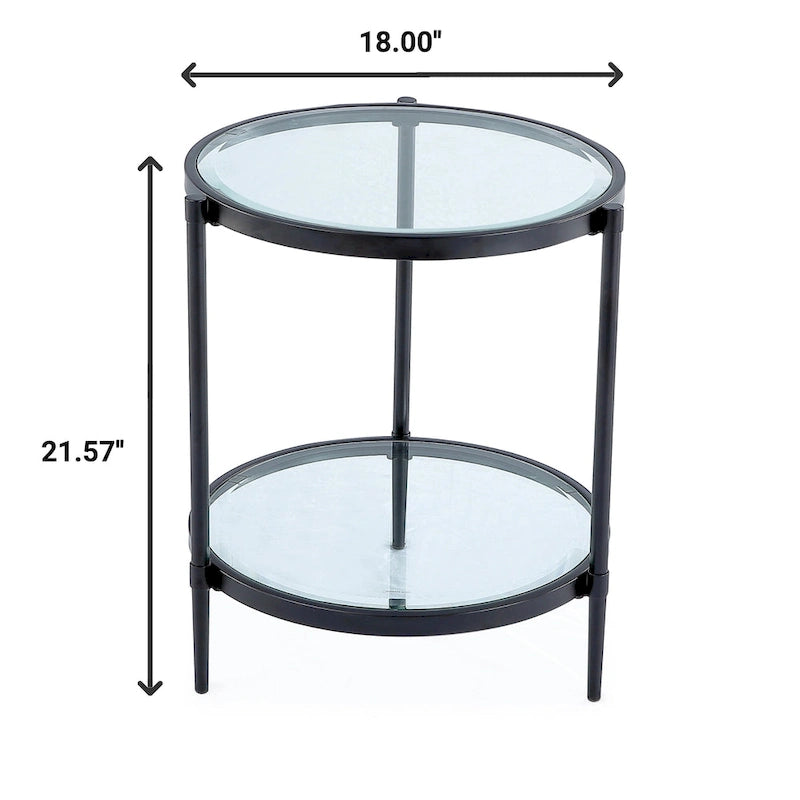 Couchtisch rund aus gehärtetem Glas