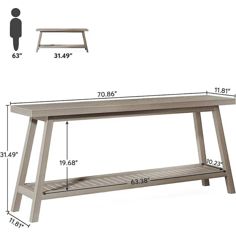 Bauernhaus Konsolen-Beistelltisch, 180 cm extra lang