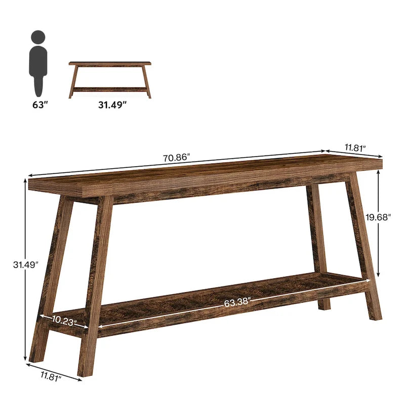 Bauernhaus Konsolen-Beistelltisch, 180 cm extra lang