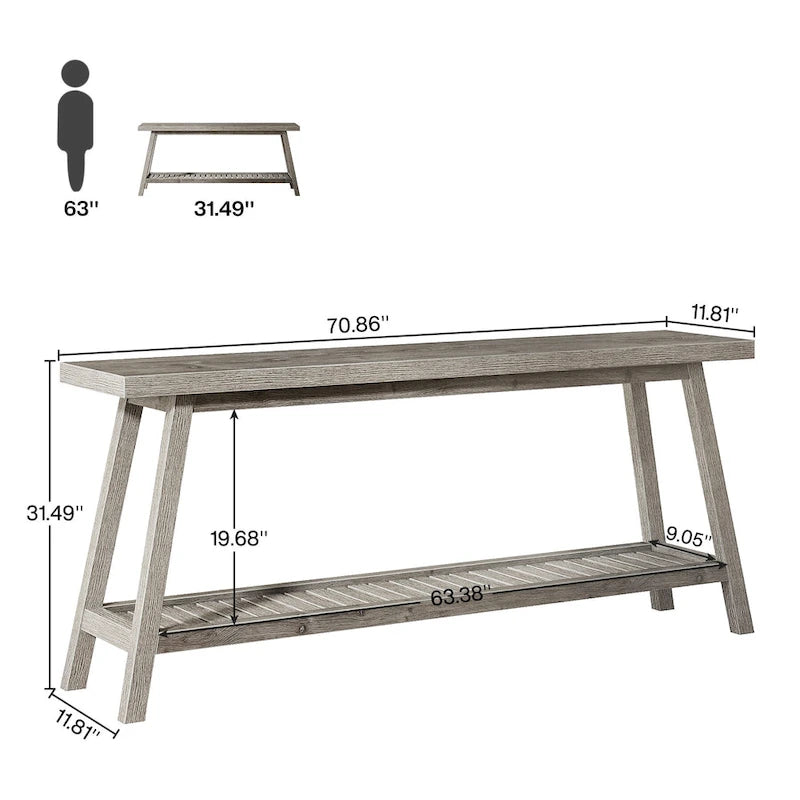 Bauernhaus Konsolen-Beistelltisch, 180 cm extra lang