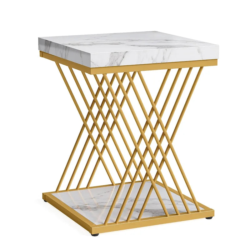 Quadratischer Beistelltisch, Nachttische im Mid-Century Modern Stil, Akzenttisch Wohnzimmer
