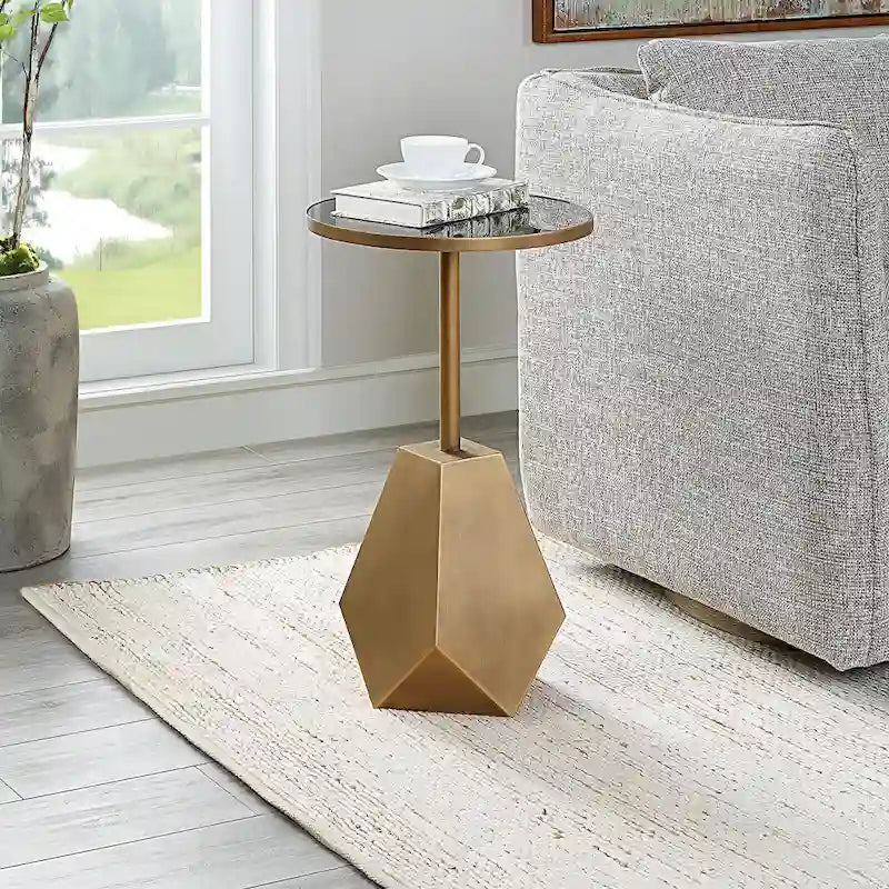 Uttermost Comet Geometrischer Akzenttisch Bronze – 14B x 24H x 14T