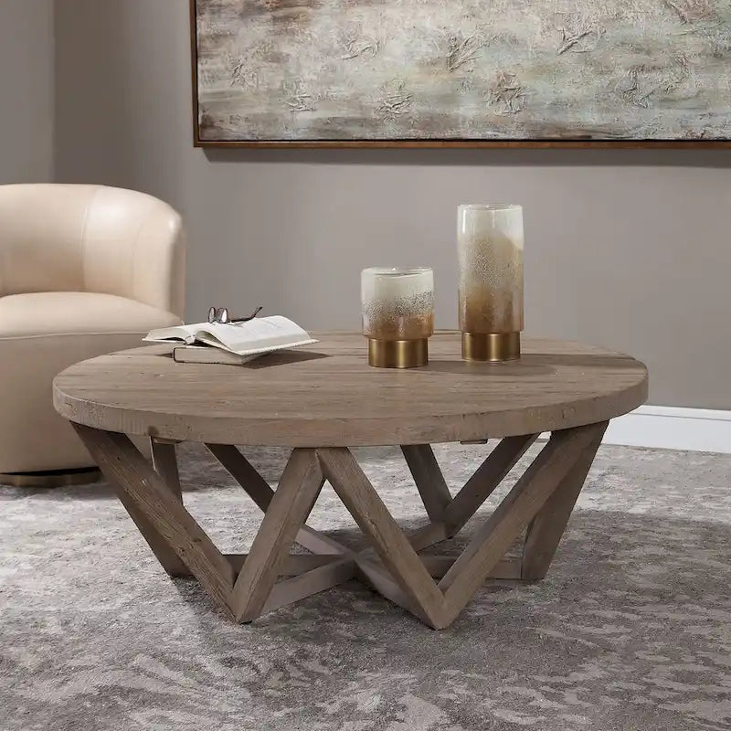 Uttermost Kendry Couchtisch, 48 Durchmesser, aus Java-Holz