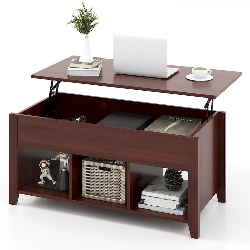 CCostway Coffee Table mit Hebefunktion und verstecktem Fach - Siehe Details