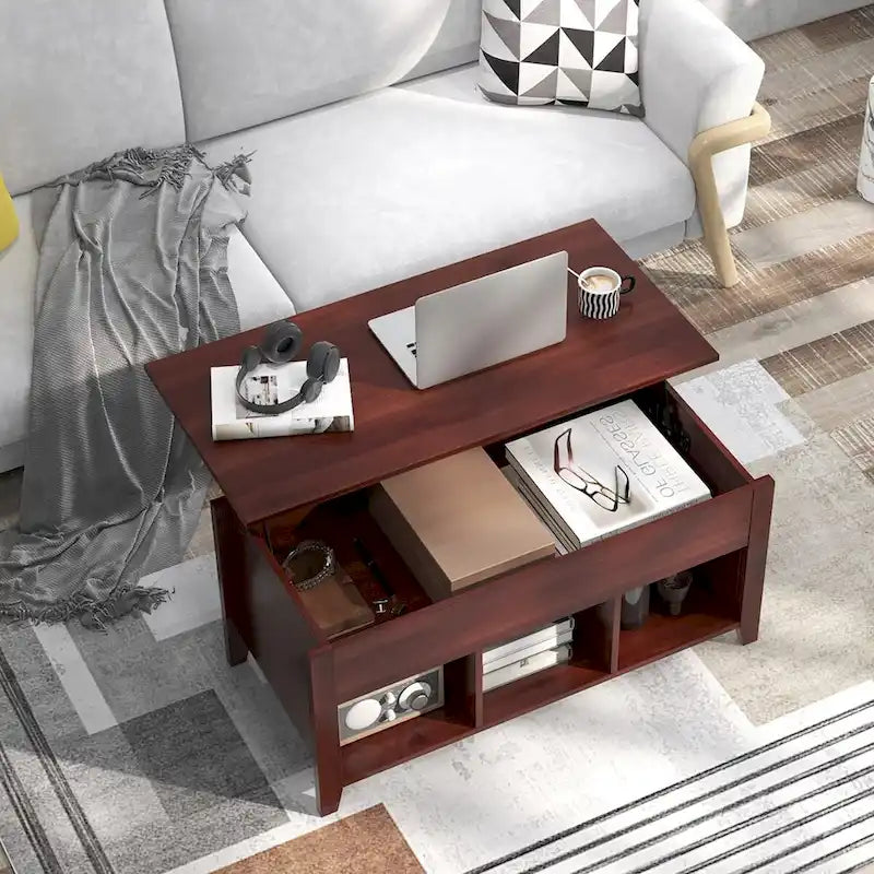 CCostway Coffee Table mit Hebefunktion und verstecktem Fach - Siehe Details