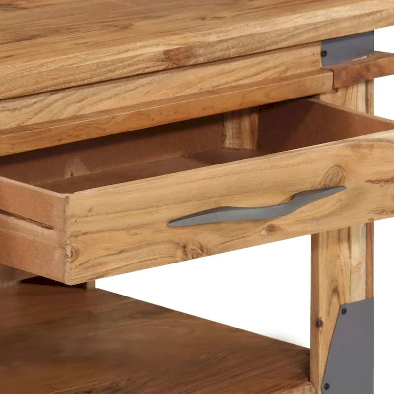 vidaXL Couchtisch 110x52x45 cm Akazie Massivholz - 43.3 x 20.5 x 17.7