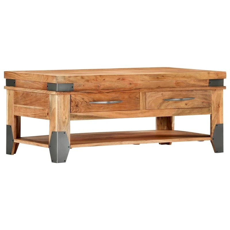 vidaXL Couchtisch 110x52x45 cm Akazie Massivholz - 43.3 x 20.5 x 17.7