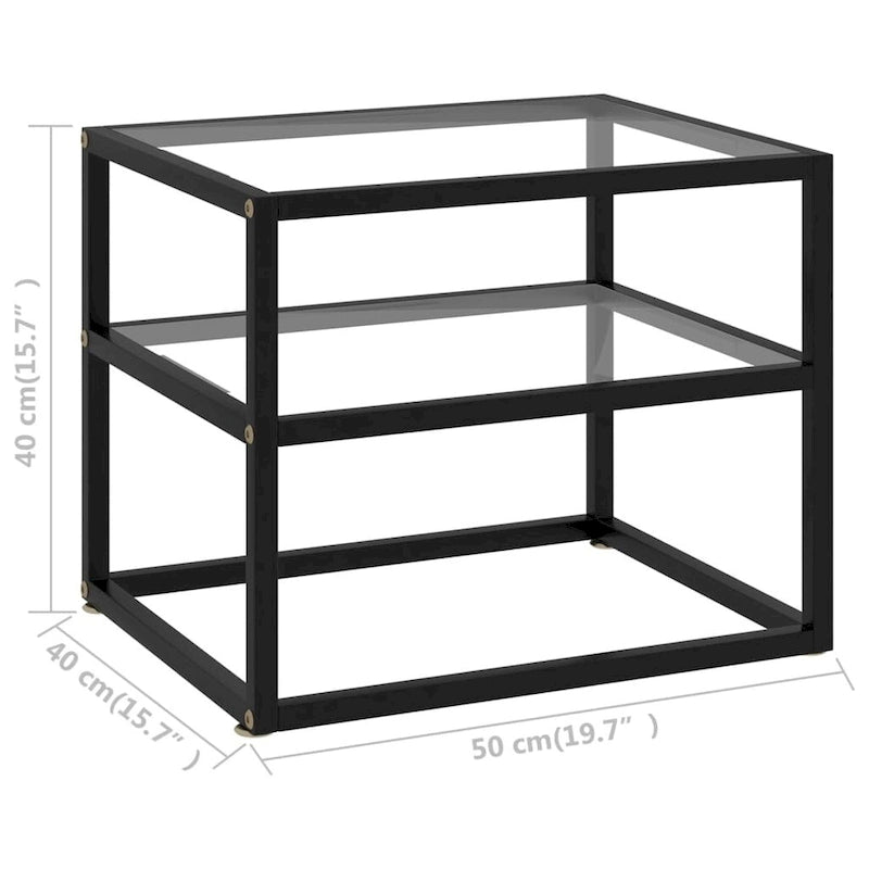 vidaXL Konsolentisch Transparent 50x40x40 cm Hartglas - 50 x 40 x 40