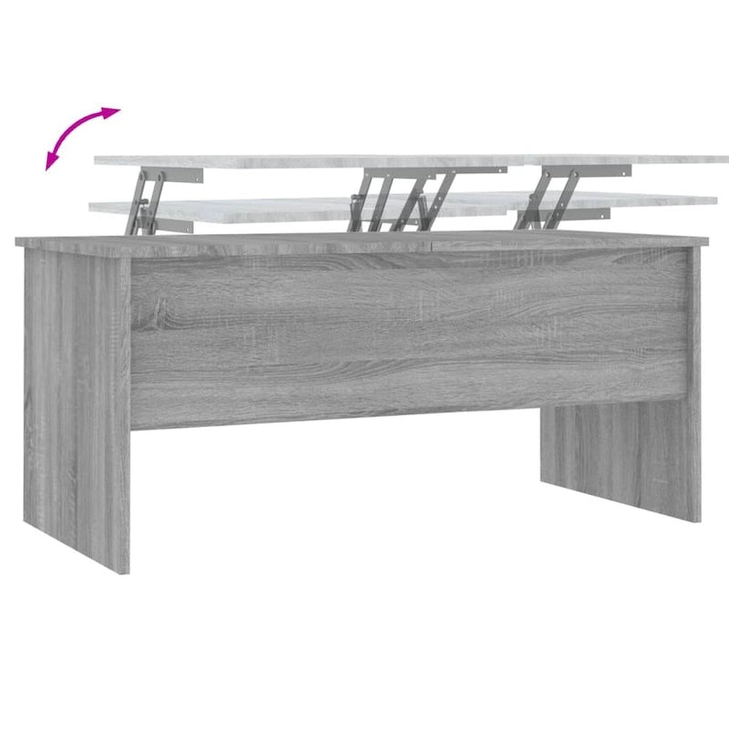 vidaXL Couchtisch mit hochklappbarer Tischplatte Beistelltisch Akzent Sofatisch Holzwerkstoff - 102 x 50,5 x 46,5 cm