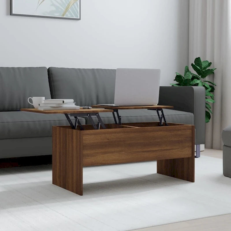 vidaXL Couchtisch mit hochklappbarer Tischplatte Beistelltisch Akzent Sofatisch Holzwerkstoff - 102 x 50,5 x 46,5 cm