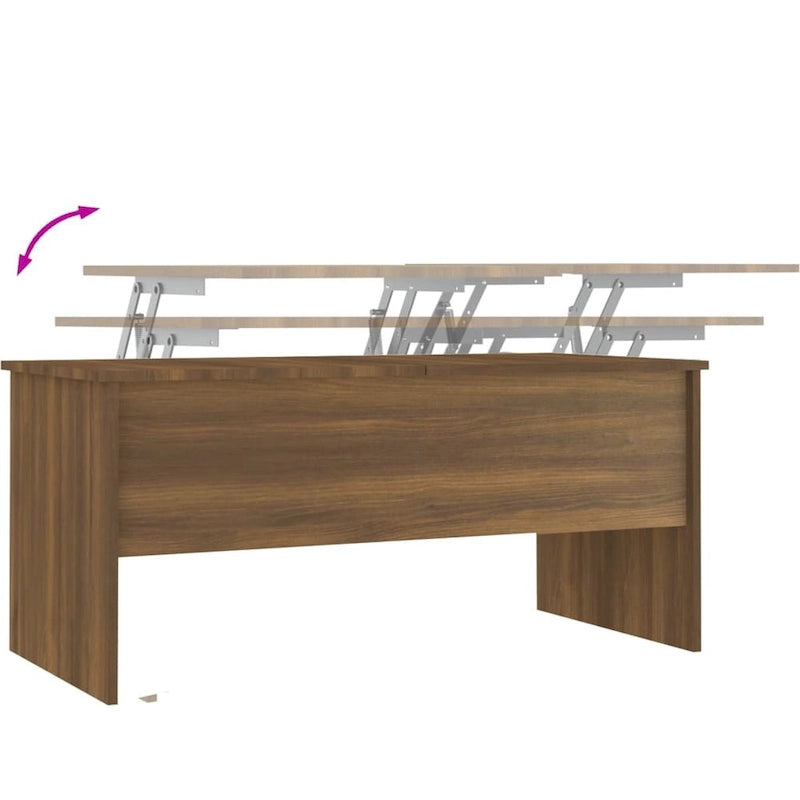 vidaXL Couchtisch mit hochklappbarer Tischplatte Beistelltisch Akzent Sofatisch Holzwerkstoff - 102 x 50,5 x 46,5 cm