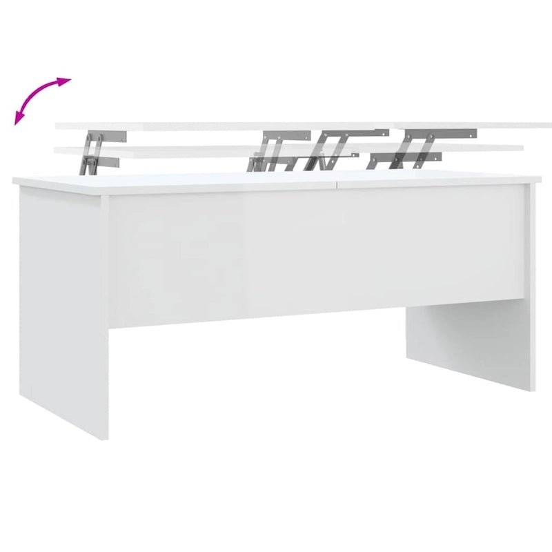 vidaXL Couchtisch mit hochklappbarer Tischplatte Beistelltisch Akzent Sofatisch Holzwerkstoff - 102 x 50,5 x 46,5 cm