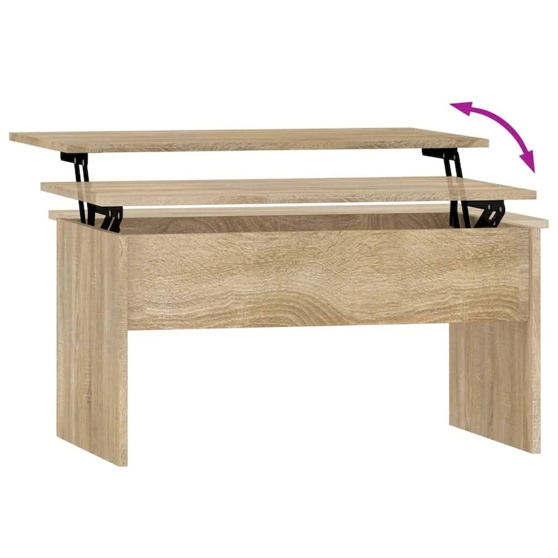 vidaXL Couchtisch mit Hebeplatte Beistelltisch Akzent-Sofatisch Holzwerkstoff - 80 x 50,5 x 41,5 cm
