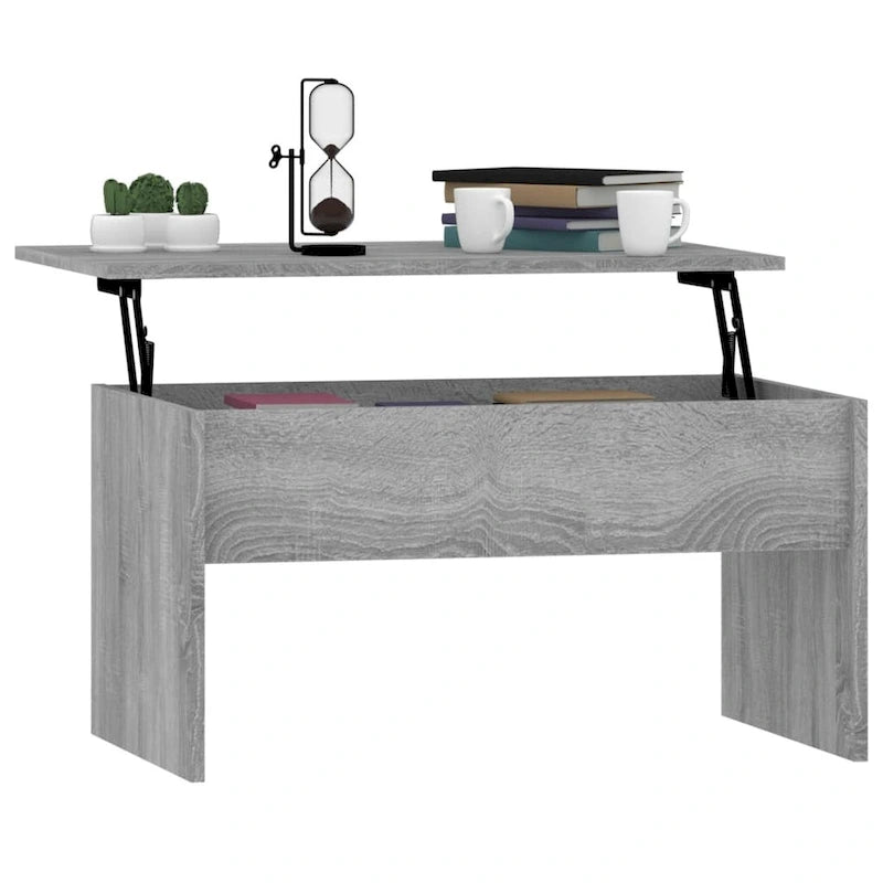 vidaXL Couchtisch mit Hebeplatte Beistelltisch Akzent-Sofatisch Holzwerkstoff - 80 x 50,5 x 41,5 cm