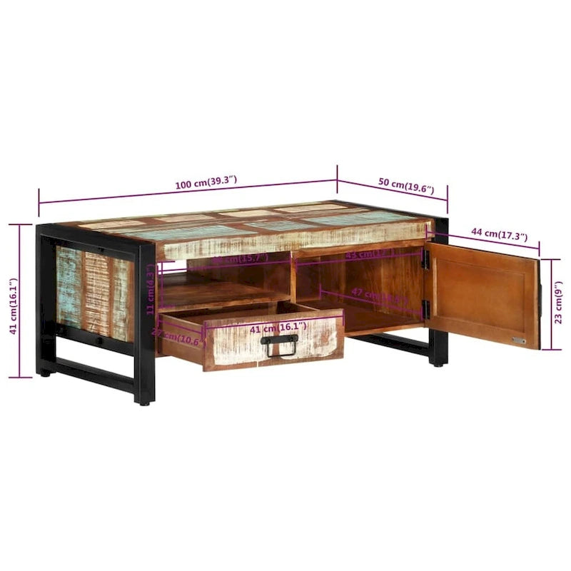vidaXL Couchtisch Wohnzimmer Beistelltisch Akzent Beistelltisch Sofa Massivholz